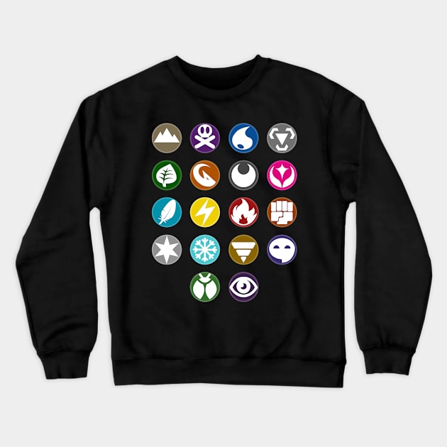 Monster Type Chart Crewneck Sweatshirt by Dapper Draws